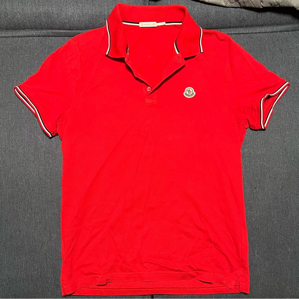 Moncler Red short sleeve polo
